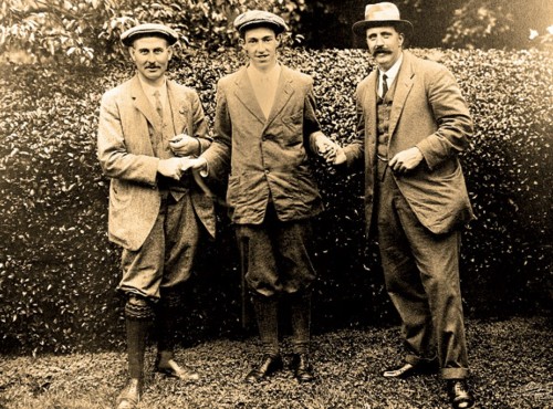 （左から）ハリー･バードン、フランシス･ウィメット、テッド･レイ（1913年 全米オープン選手権）